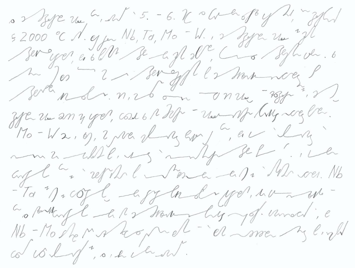 Stenogramm: Hochschmelzende Metalle. Deutsche Einheitskurzschrift (DEK) – Verkehrsschrift